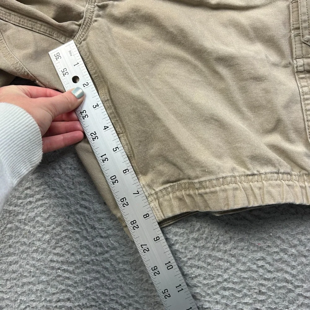 Duluth Trading Co Shorts Men Beige Flex Fire Hose Relaxed Fit Canvas Cargo 44